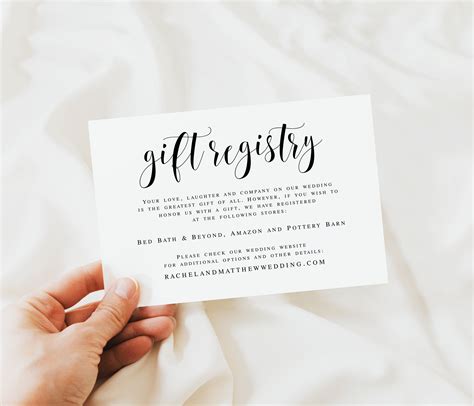 Wedding Registry Wording .